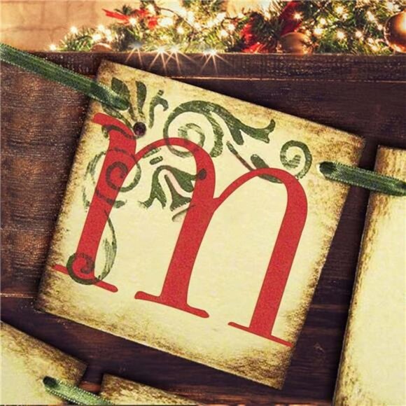 Christmas Decorations Vintage Merry Christmas Banner - Retro Nostalgic - Picture 2 of 8